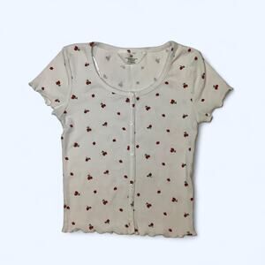 Hm cherry print button up